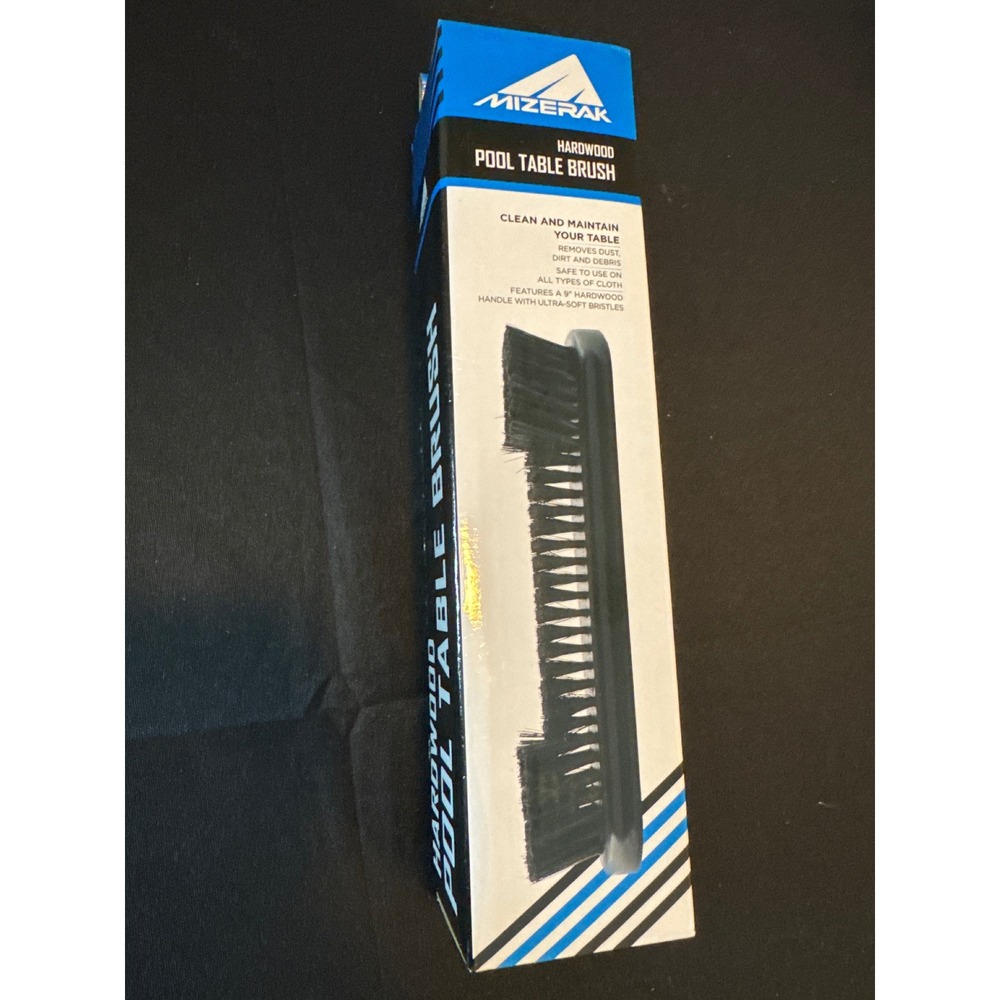 Mizerak P1814 Hardwood Pool Table Brush 9" Billiards Cleaning Brush Black New